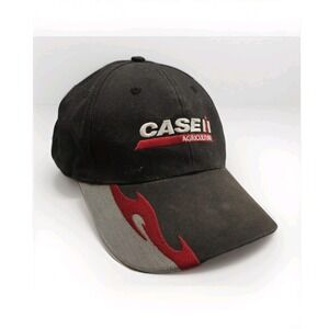Case IH Agriculture‎ Trucker Hat Black Gray Flame Logo Adjustable Farm Cap